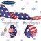 Blue and White Ribbons, Double-Faced Patriotic Ribbon Wired White Star Blue Ribbon for 4th of July Independence Day Memorial Day Decor Party Wreath Bows Making DIY Crafts Wrapping
